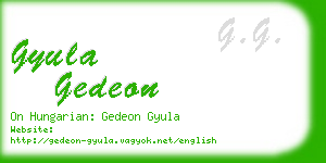 gyula gedeon business card